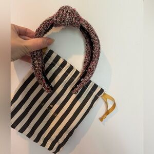Lele Sadoughi Pink and Black tweed headband NWOT